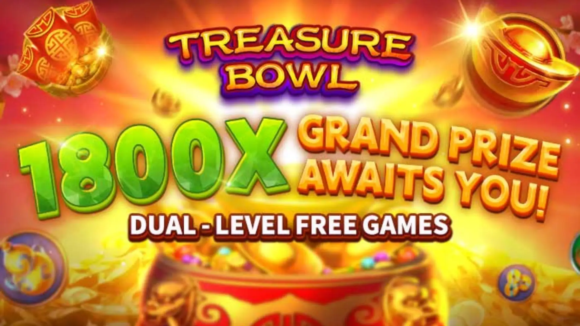 Multiplicadores Treasure Bowl 888hot - 7777x Máximo com Tigela Dourada